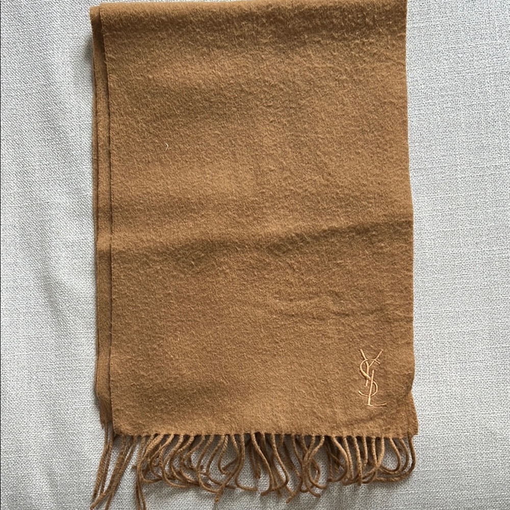 YSL Tan Wool Scarf